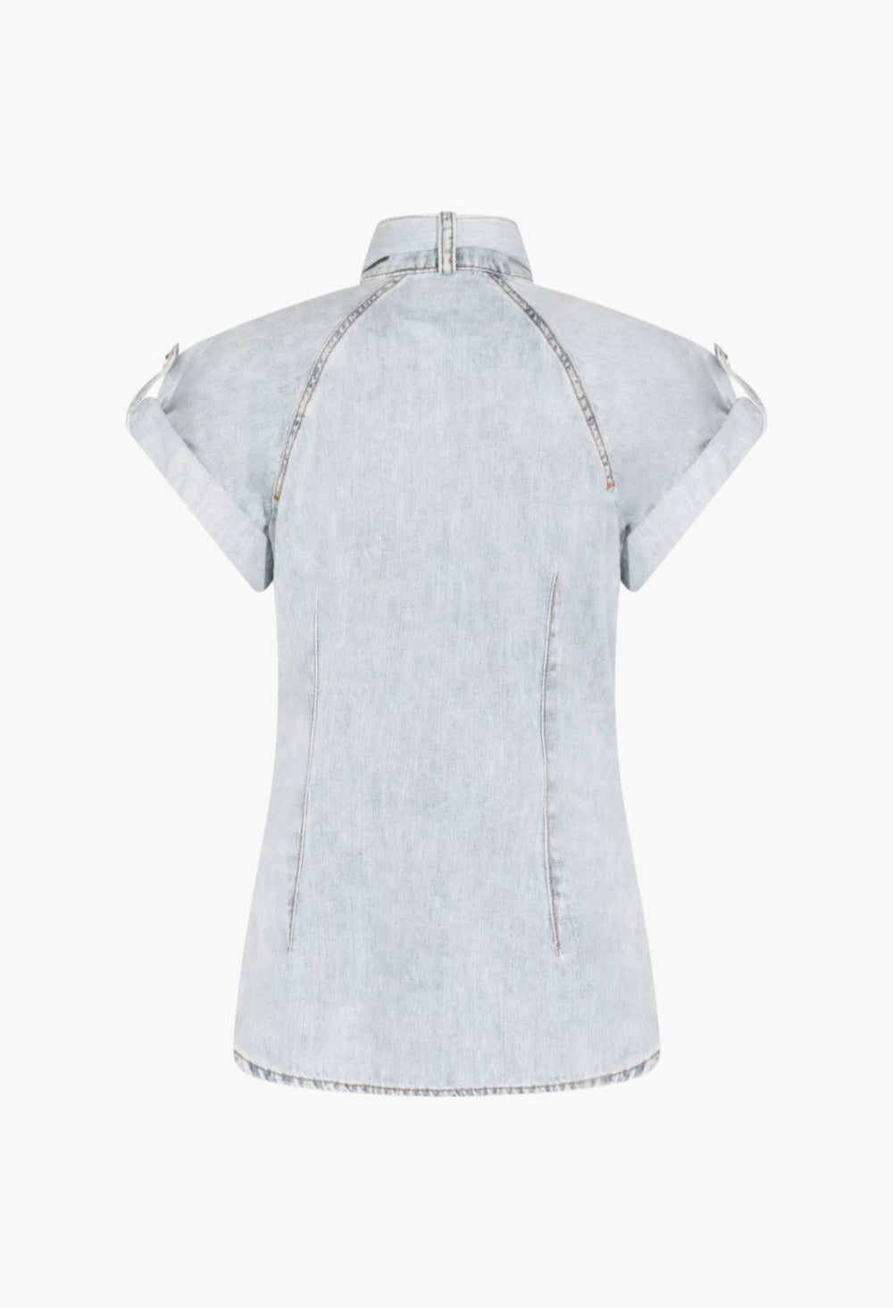 Bow-Tie Denim Top - GLAM MODA