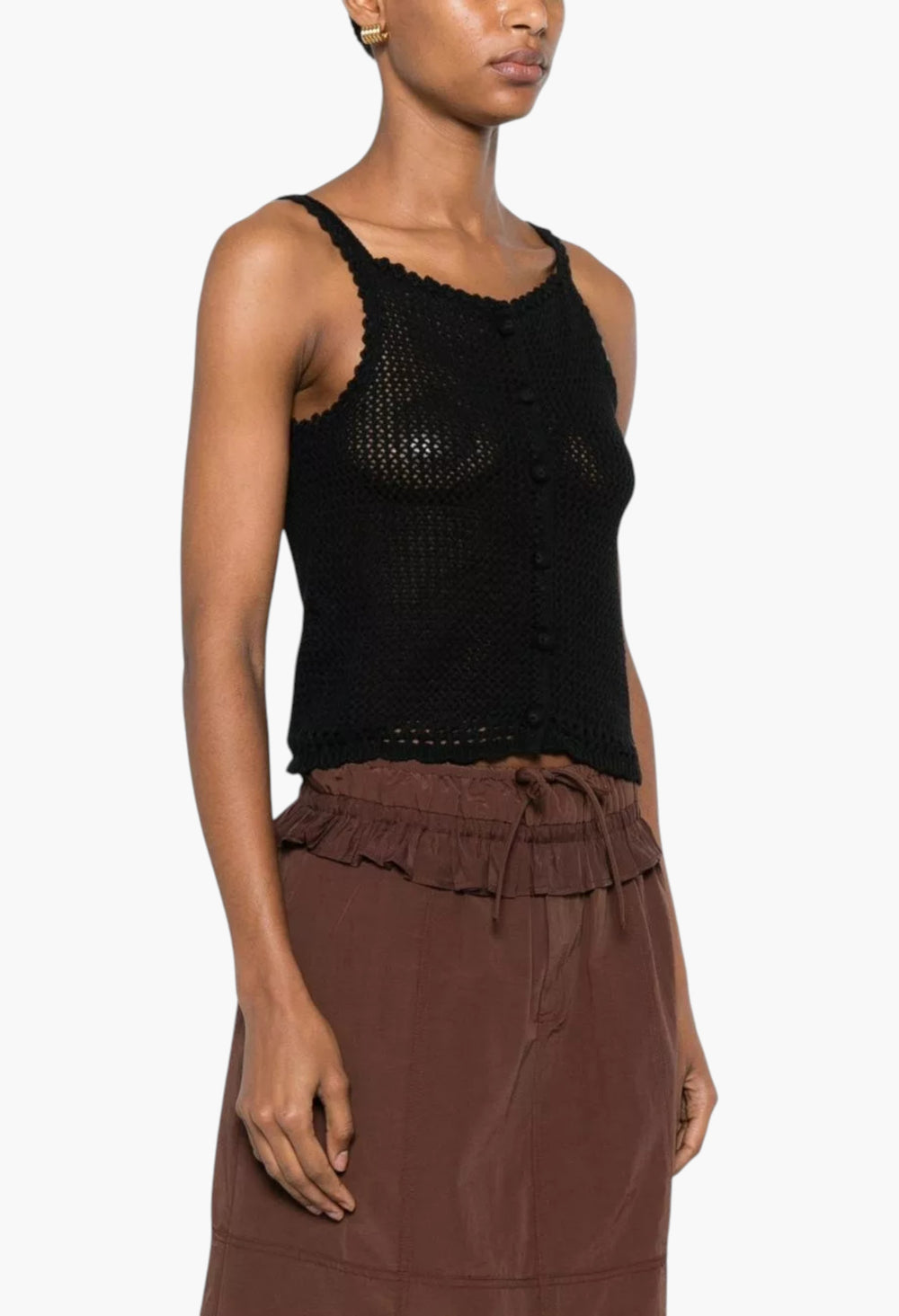 Linen And Cotton Blend Top - GLAM MODA