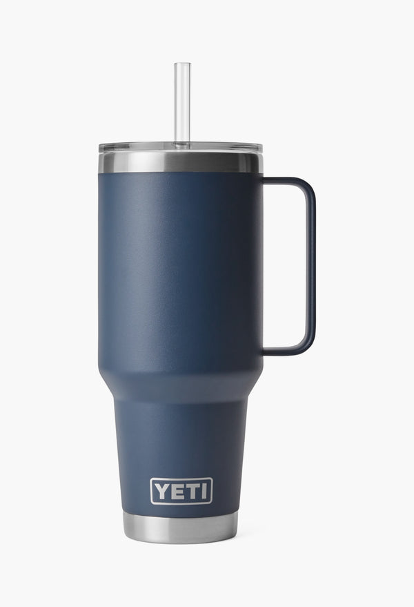Navy - Straw Mug With Straw Lid