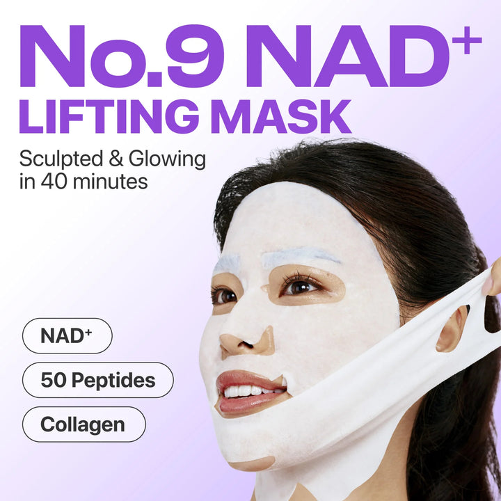 No.9 NAD+ BIO Lifting-Sil Full Face Mask (4 Sheets + Lifting Band) - GLAM MODA