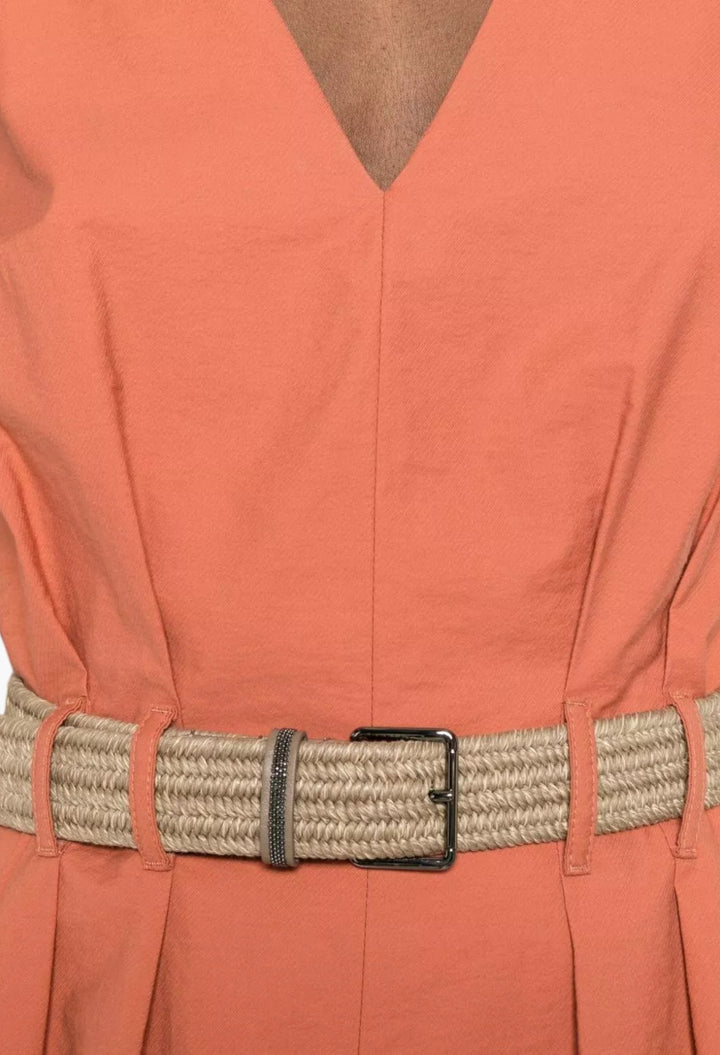 Cotton Belted Dress - GLAM MODA