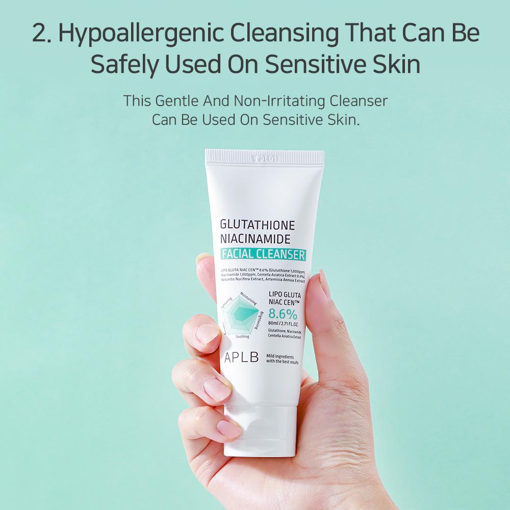 Glutathione Niacinamide Facial Cleanser Brightening Facial Cleanser for Clear Smooth Skin GLAM MODA Glutathione Niacinamide Facial Cleanser Brightening Facial Cleanser for Clear Smooth Skin GLAM MODA