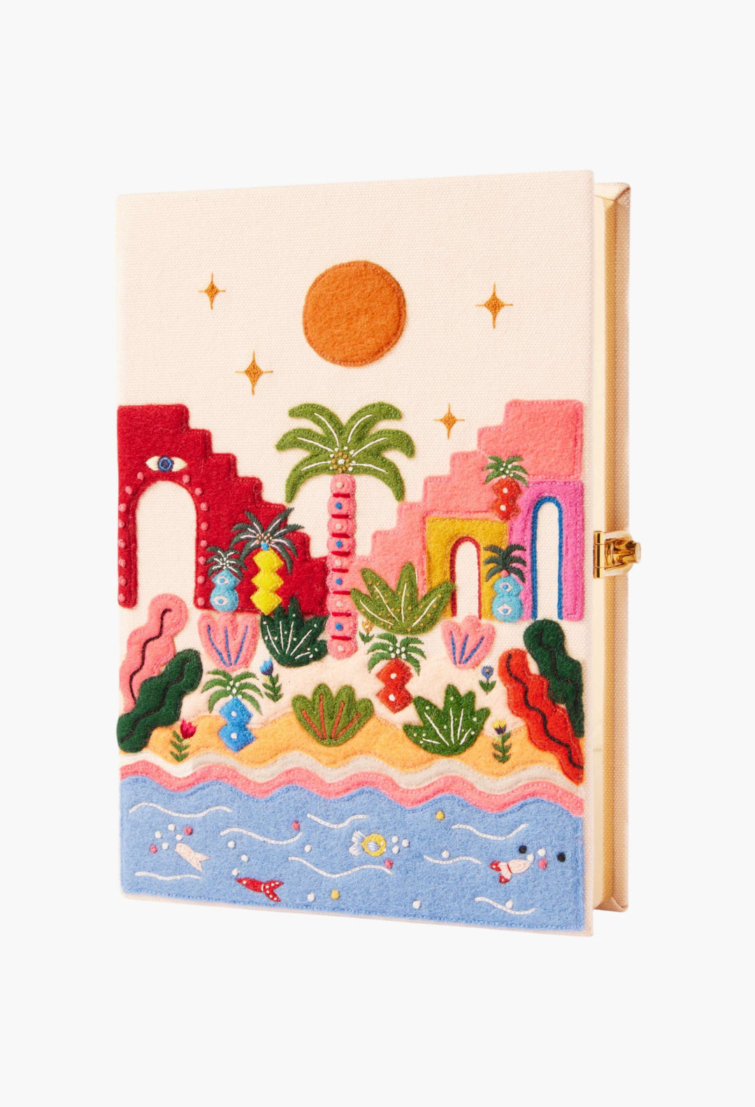 Tropic Vibes Embroidered Appliquéd Cotton, Wool And Silk-Blend Canvas Clutch - GLAM MODA