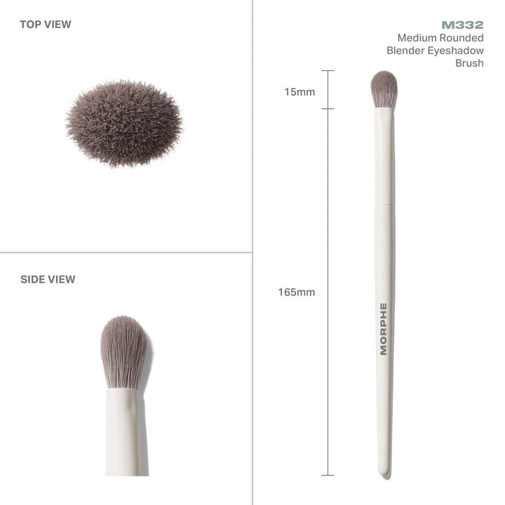 M332 Medium Rounded Blender Eyeshadow Brush - GLAM MODA