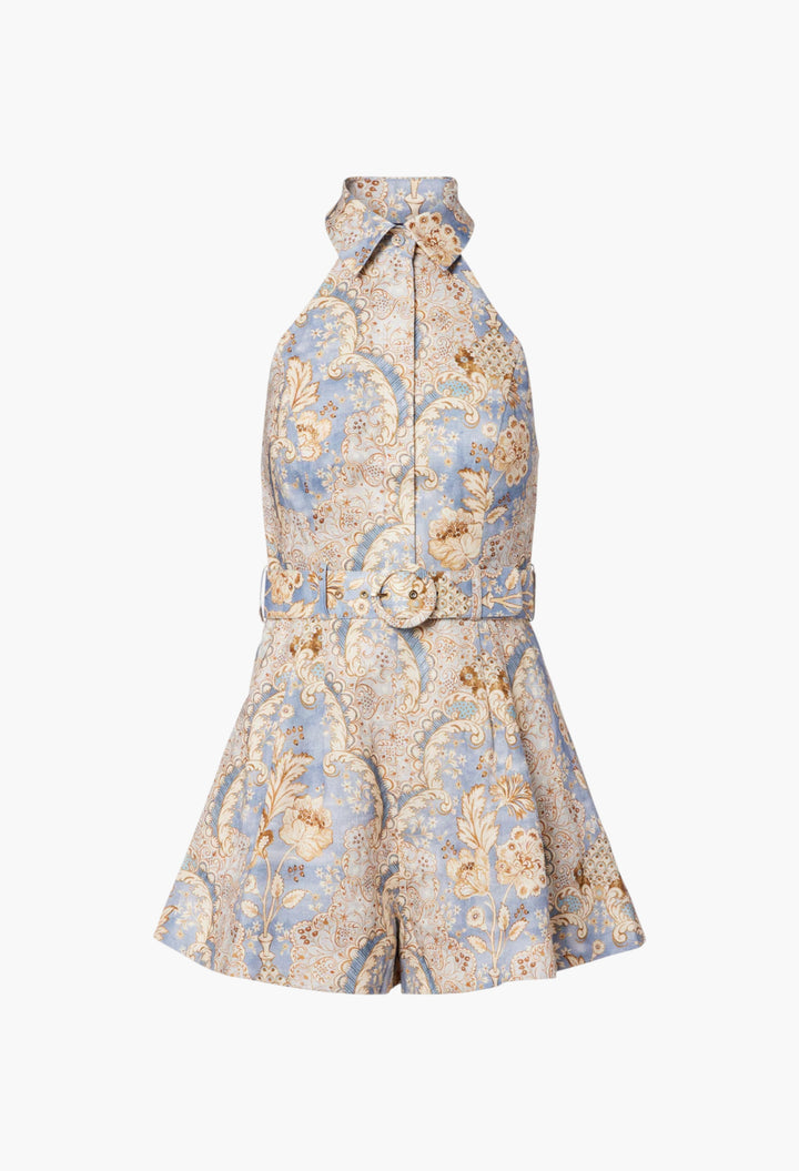 Daylight Printed Linen Romper - GLAM MODA