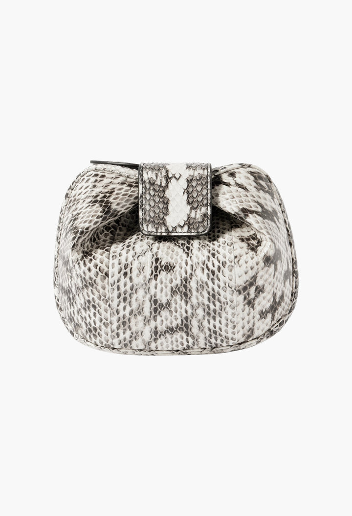 Soft Demi Snake-Effect Leather Clutch - GLAM MODA