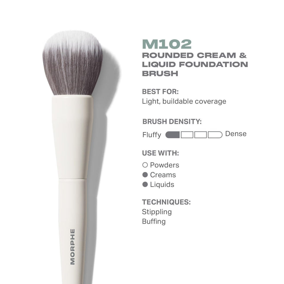M102 Rounded Cream & Liquid Foundation Brush - GLAM MODA