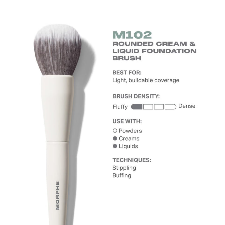 M102 Rounded Cream & Liquid Foundation Brush - GLAM MODA