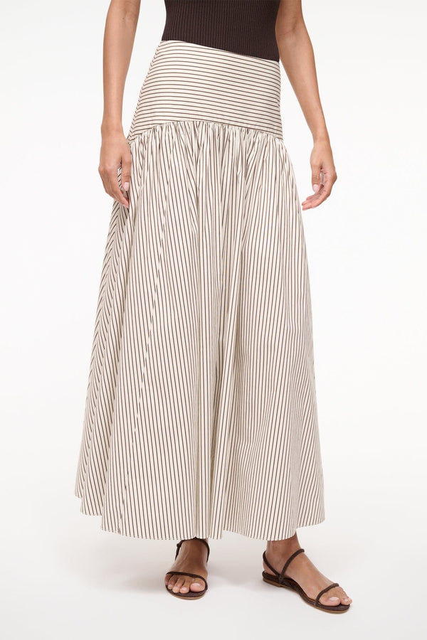 Ivory Dark Oak Micro Stripe - Procida  Skirt