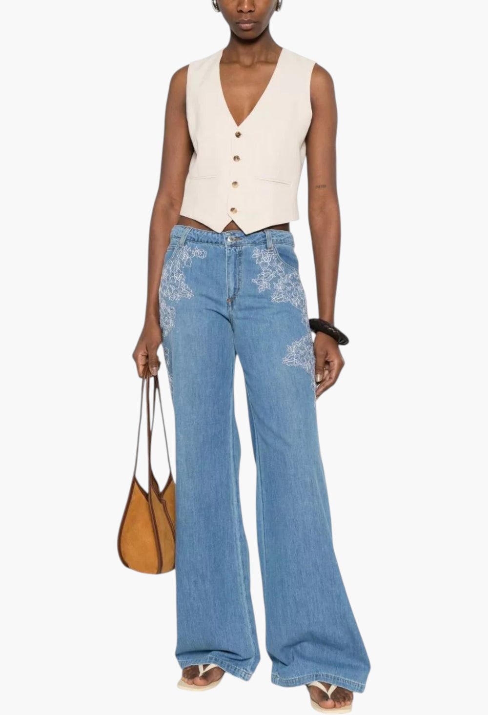 Embroidered Denim Jeans - GLAM MODA