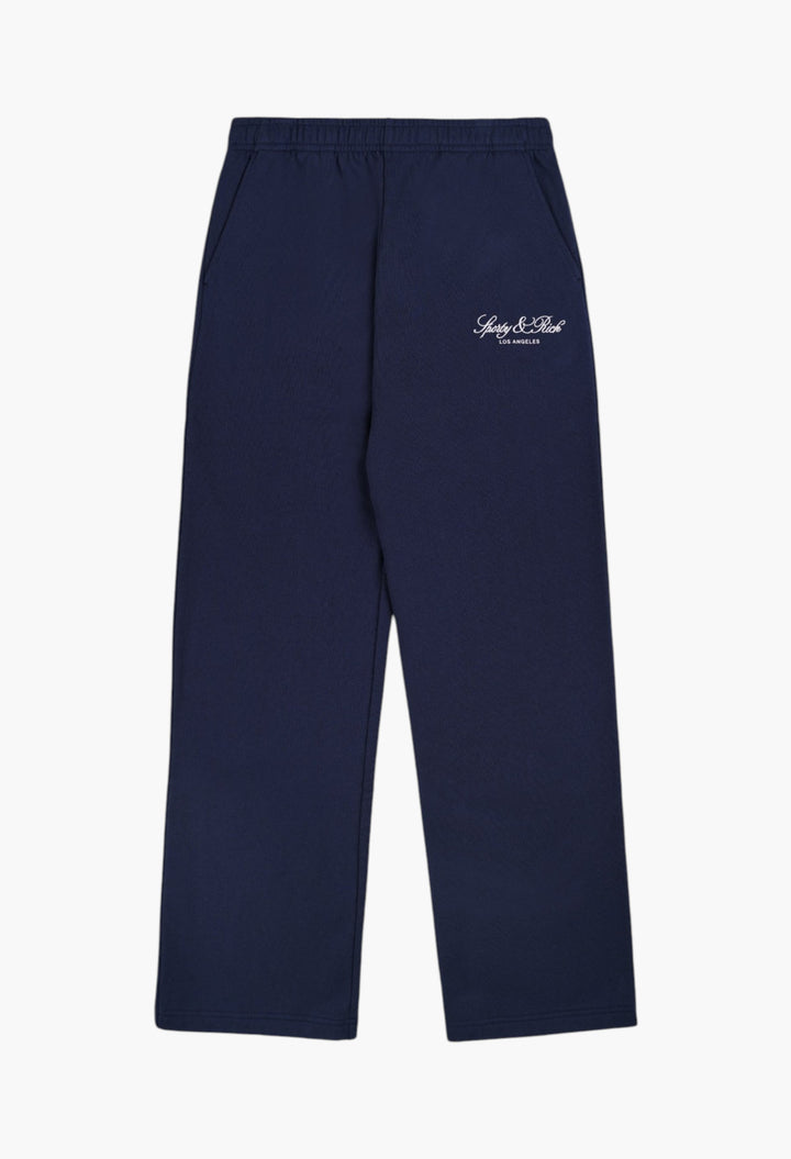 Vendome LA Embroidered Wide Sweatpant - Navy/White - GLAM MODA