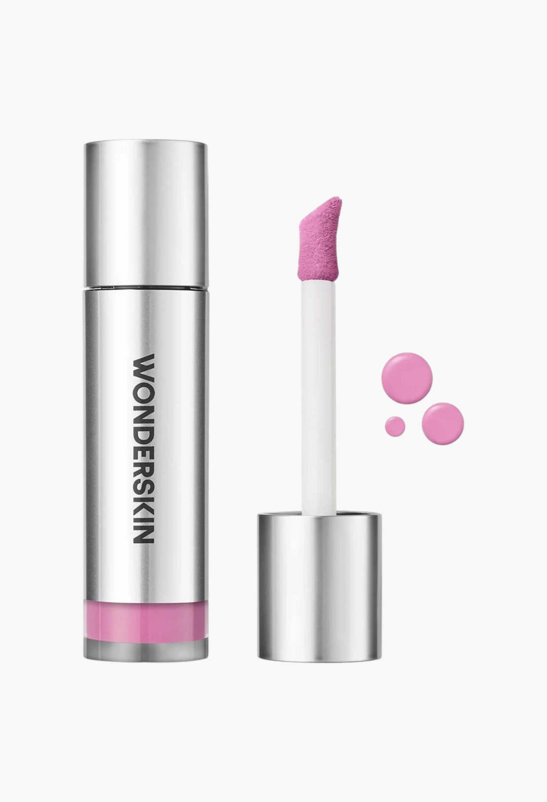 GLAM MODA Wonderskin Wonder Blading pink blush stain with doe-foot applicator and liquid swatch dots