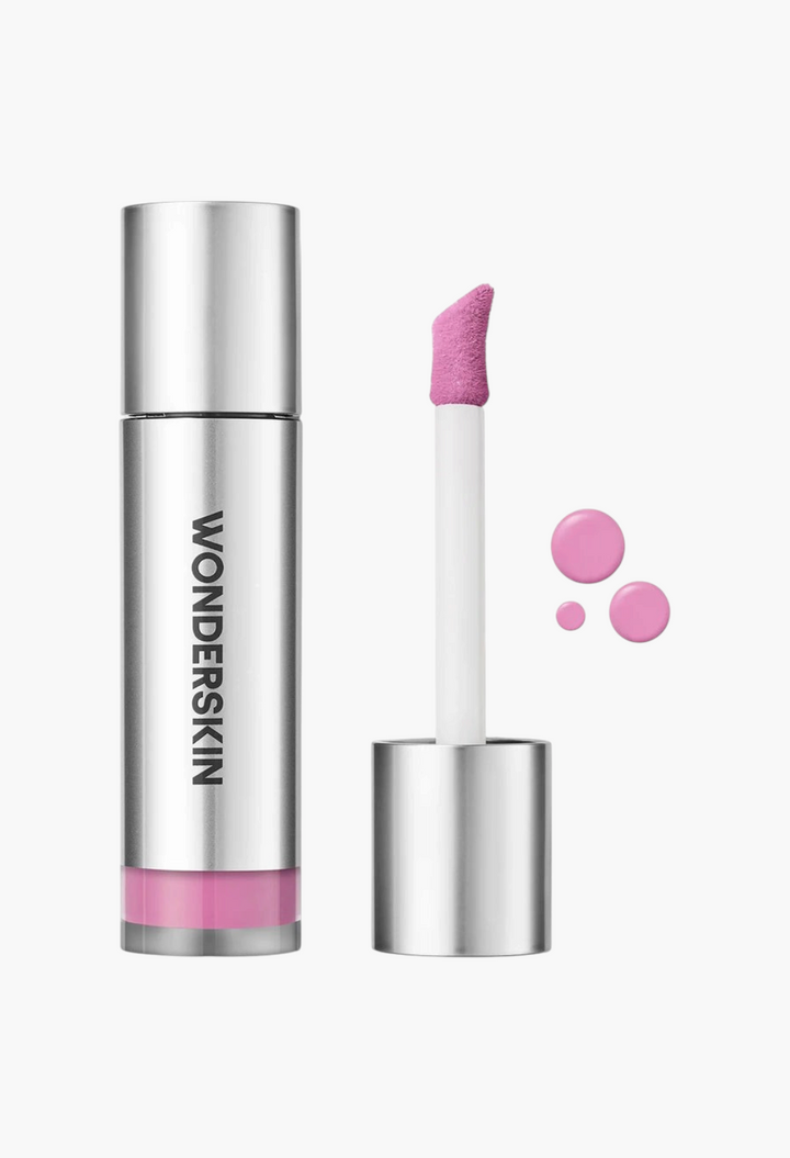 GLAM MODA Wonderskin Wonder Blading pink blush stain with doe-foot applicator and liquid swatch dots