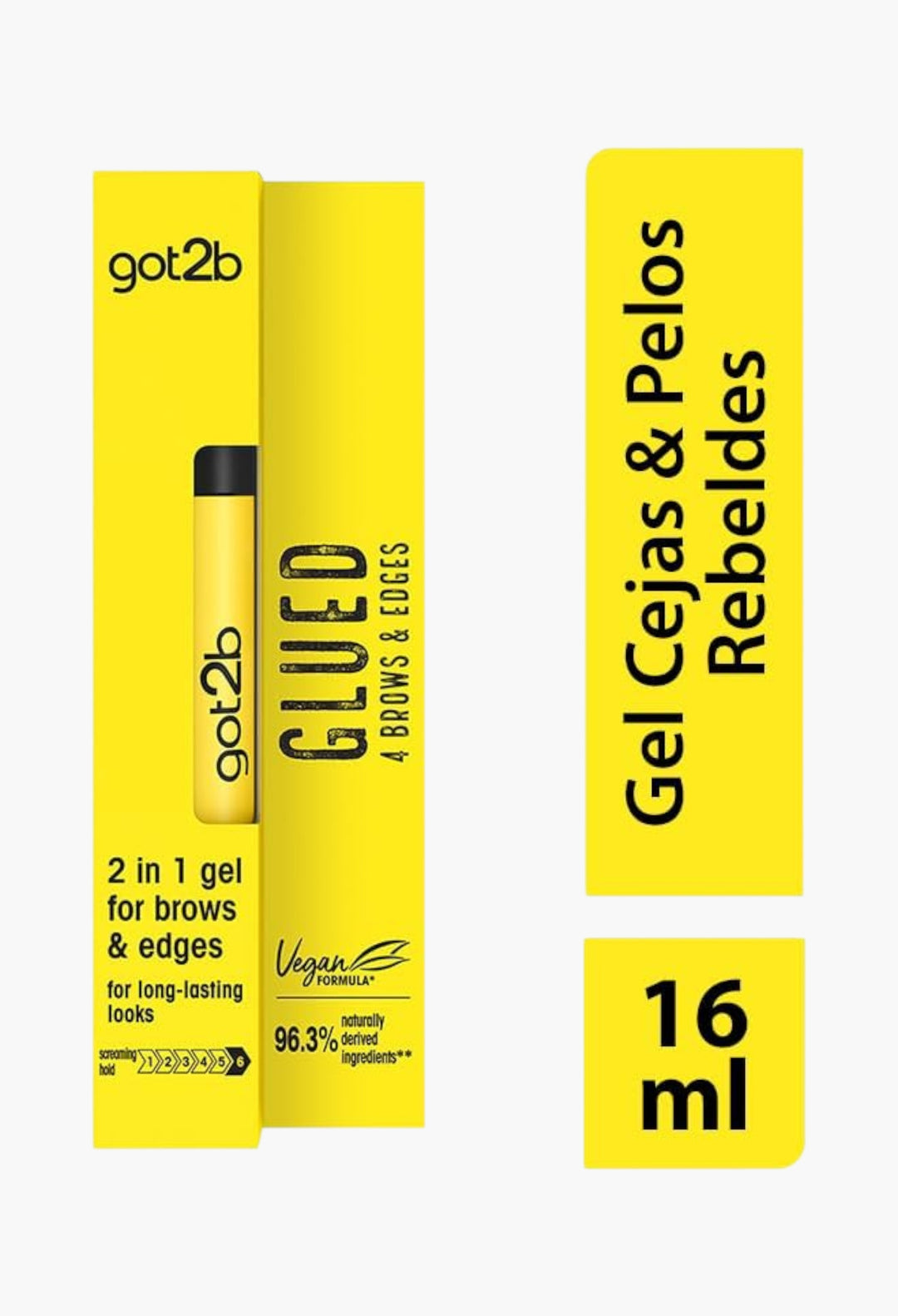 Glued For Brows & Edges 2 In 1 Wand Eyebrow Gel, 72hr Hold, No White Residue Or Stickness, Vegan, Silicone Free, Alcohol Free
