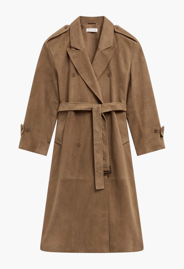 Pembroke Faux Suede Trench - Camel