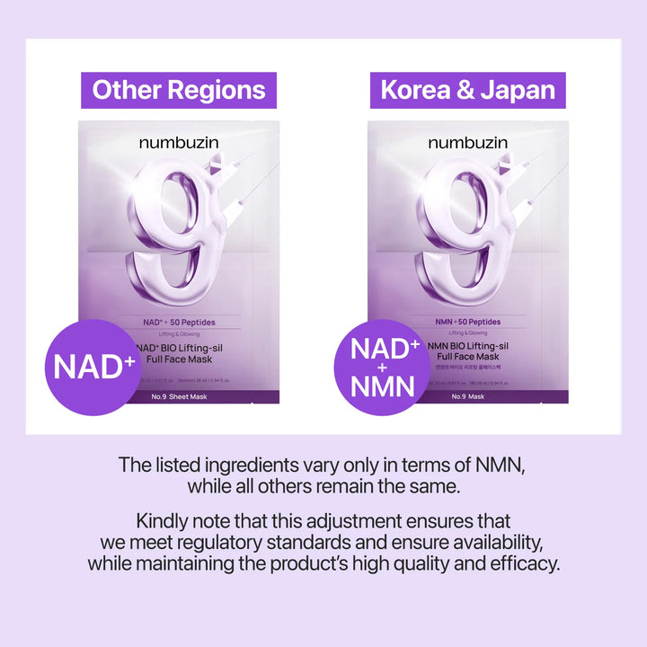 No.9 NAD+ BIO Lifting-Sil Full Face Mask (4 Sheets + Lifting Band) - GLAM MODA