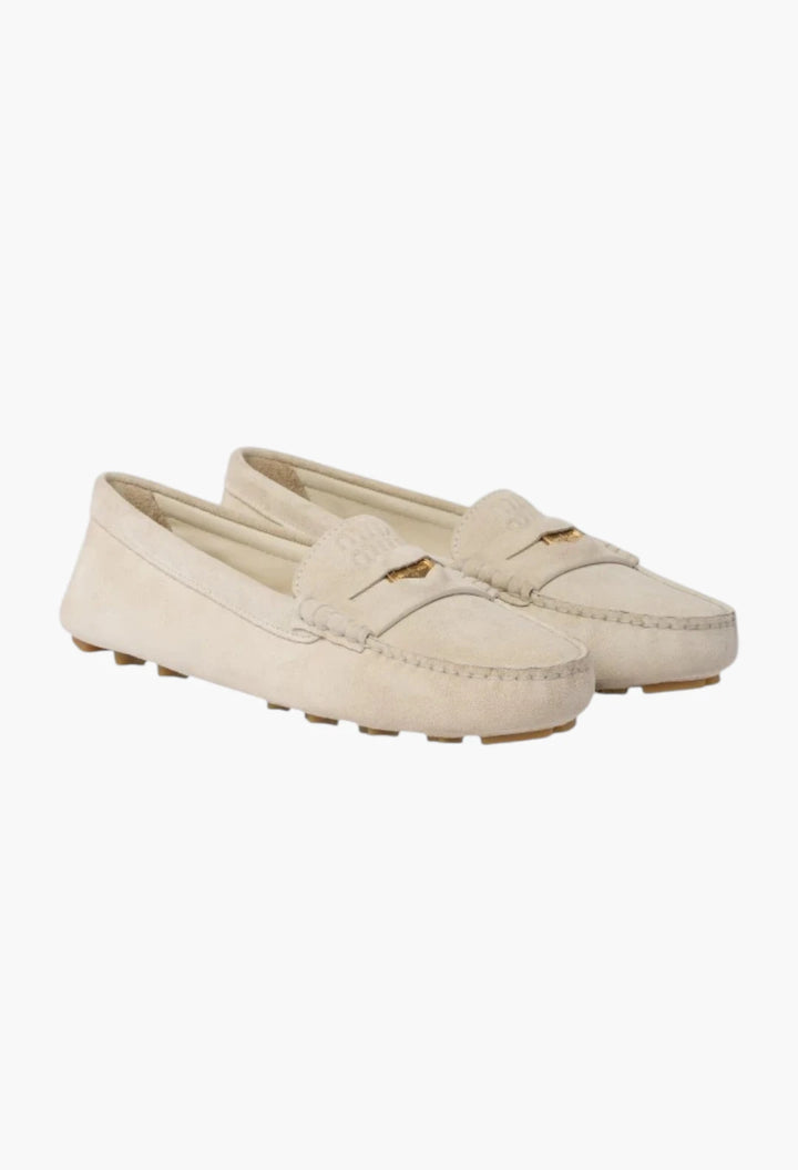 Chalk - Suede Driving Shoes