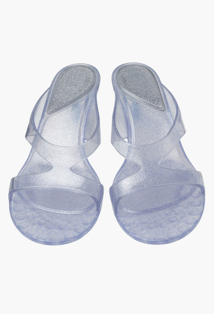 Silver Glitter Jelly Sandals