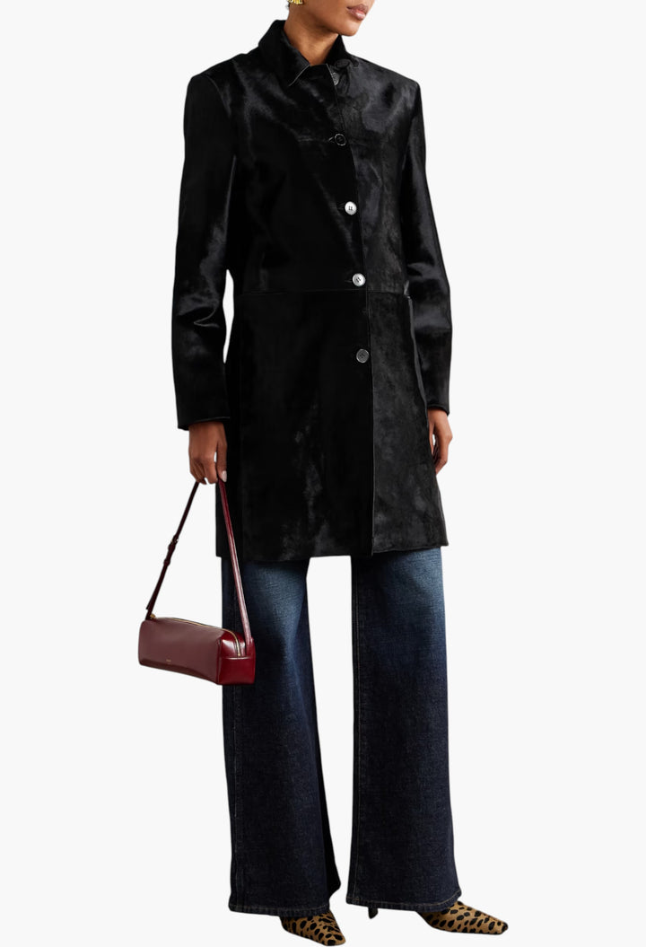 Paneled Cow Hair Coat - GLAM MODA