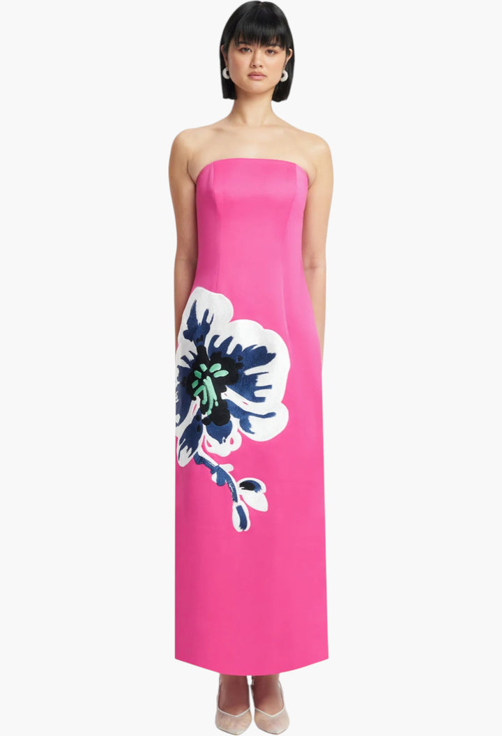 Appliqué Floral Maxi Dress - GLAM MODA