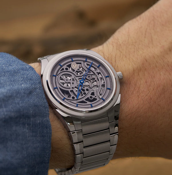 Tonda PF Skeleton Steel Platinum Graphite Blue
