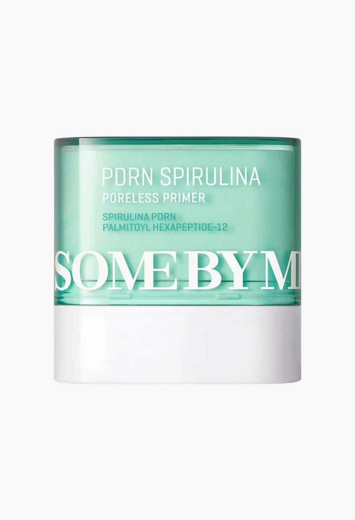 GLAM MODA SOME BY MI PDRN Spirulina Poreless Primer stick in a translucent green and white container