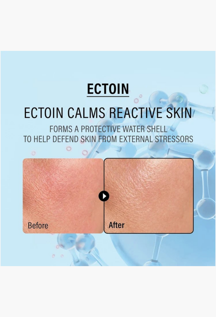 GLAM MODA Epii Double Up Cream before and after comparison showing skin soothing results from Ectoin and Panthenol
