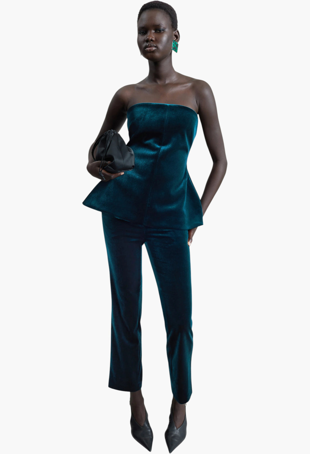 Laila Velvet Hourglass Bustier - Deep Green - GLAM MODA