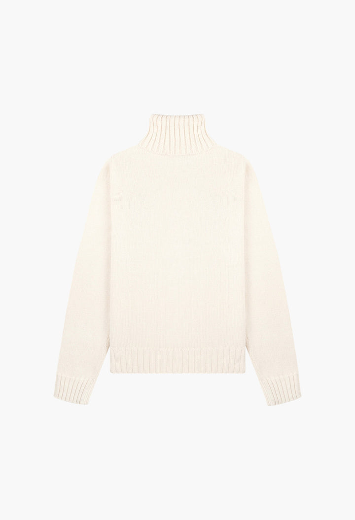 USA Knitted Turtleneck - Ecru/Navy - GLAM MODA