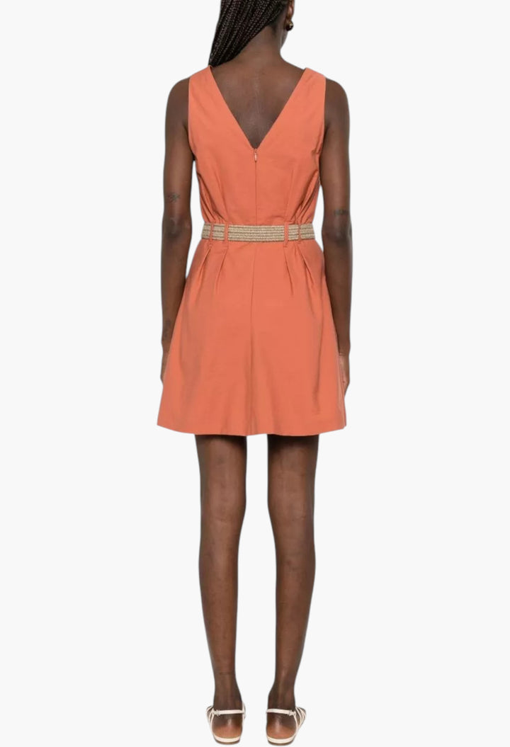 Cotton Belted Dress - GLAM MODA