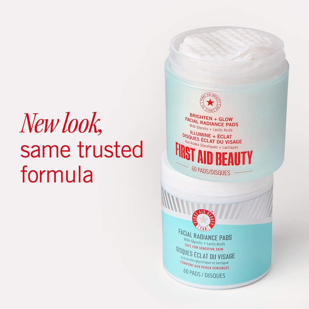 Brighten + Glow Facial Radiance Pads with Glycolic + Lactic Acids - GLAM MODA