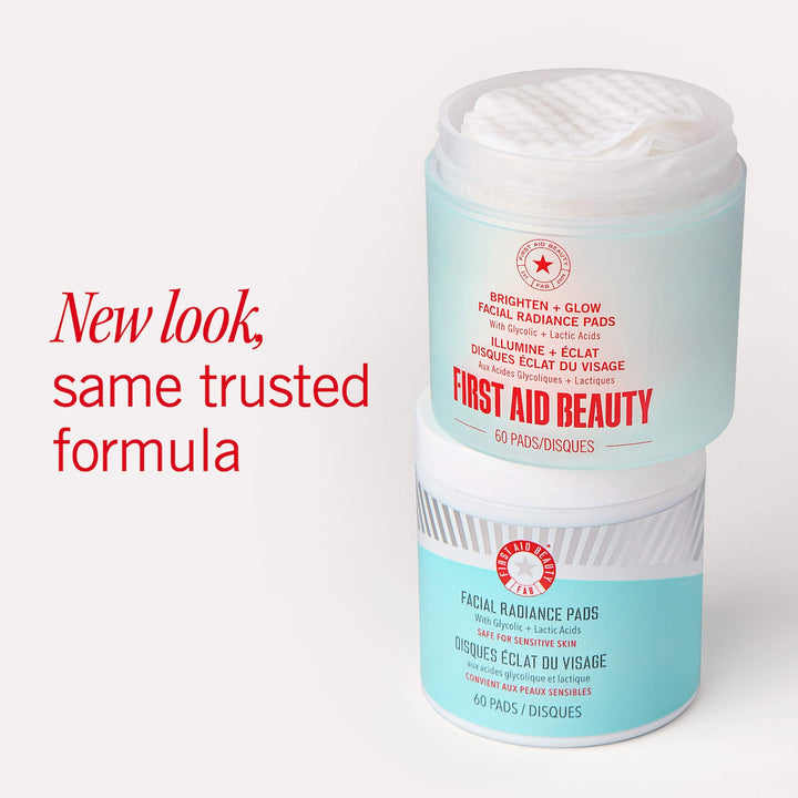 Brighten + Glow Facial Radiance Pads with Glycolic + Lactic Acids - GLAM MODA