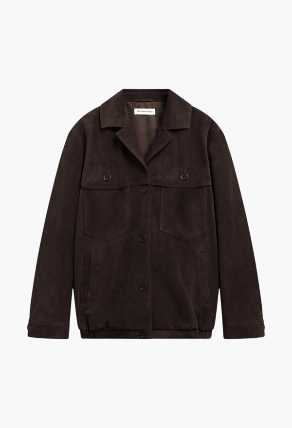 Hester Faux Suede Jacket - Brown