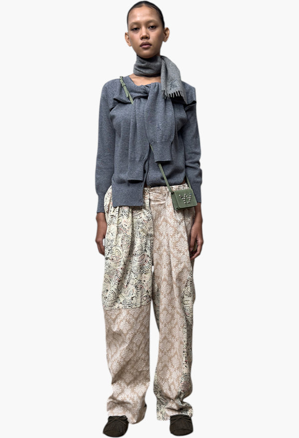 Sleeve Layered Cardigan, Gray