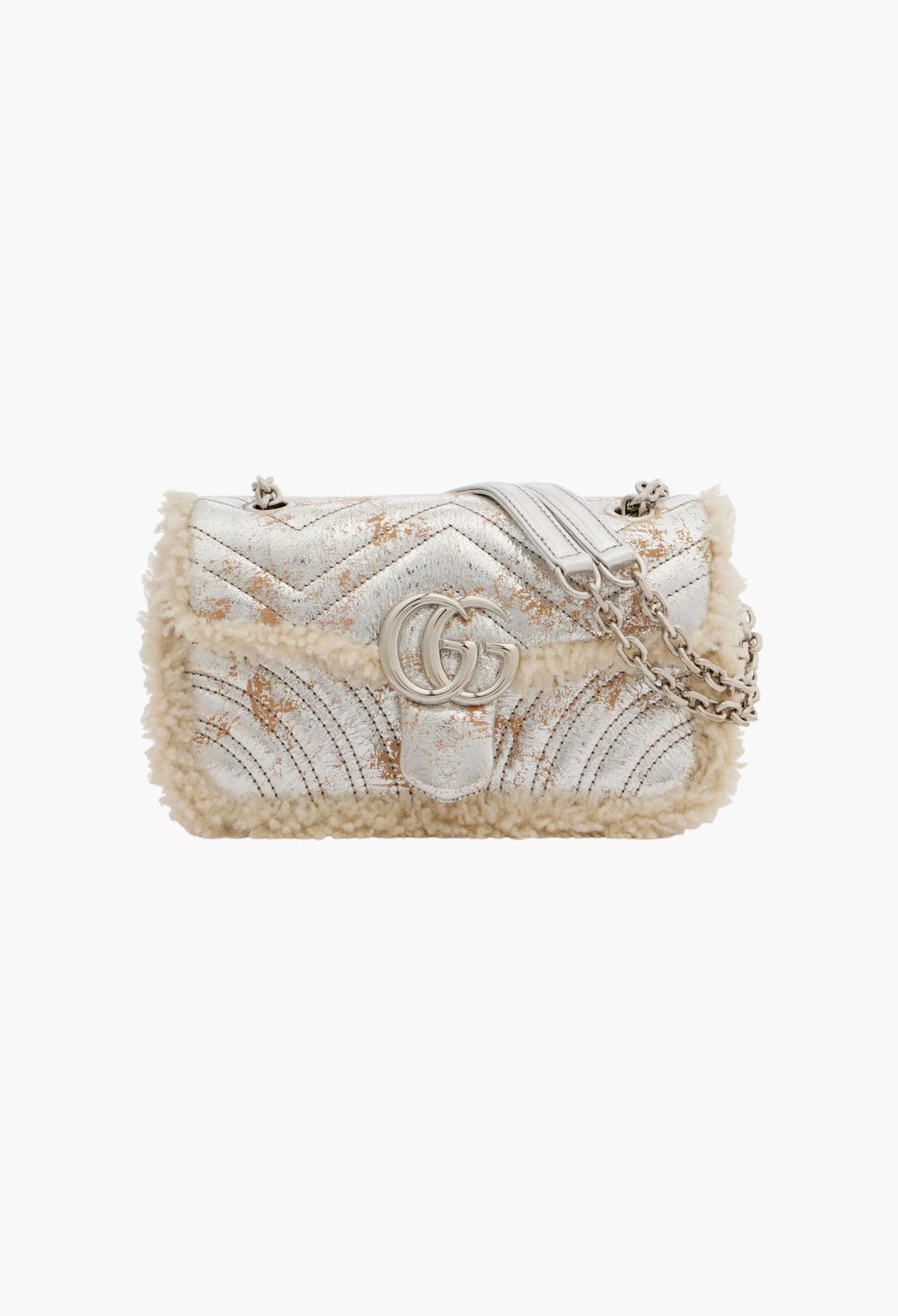 GG Marmont Medium Metallic Leather Shoulder Bag - GLAM MODA