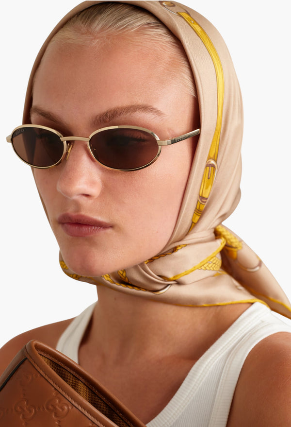 Rodeo Drive Oval-Frame Gold-Tone Sunglasses