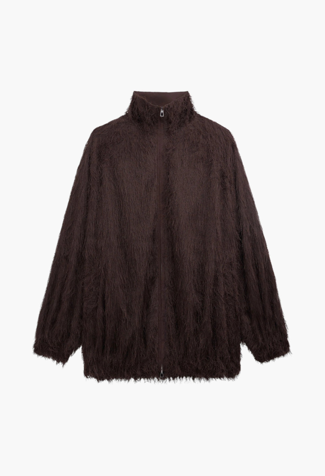 Baxter Fringed Track Jacket - Dark Brown - GLAM MODA