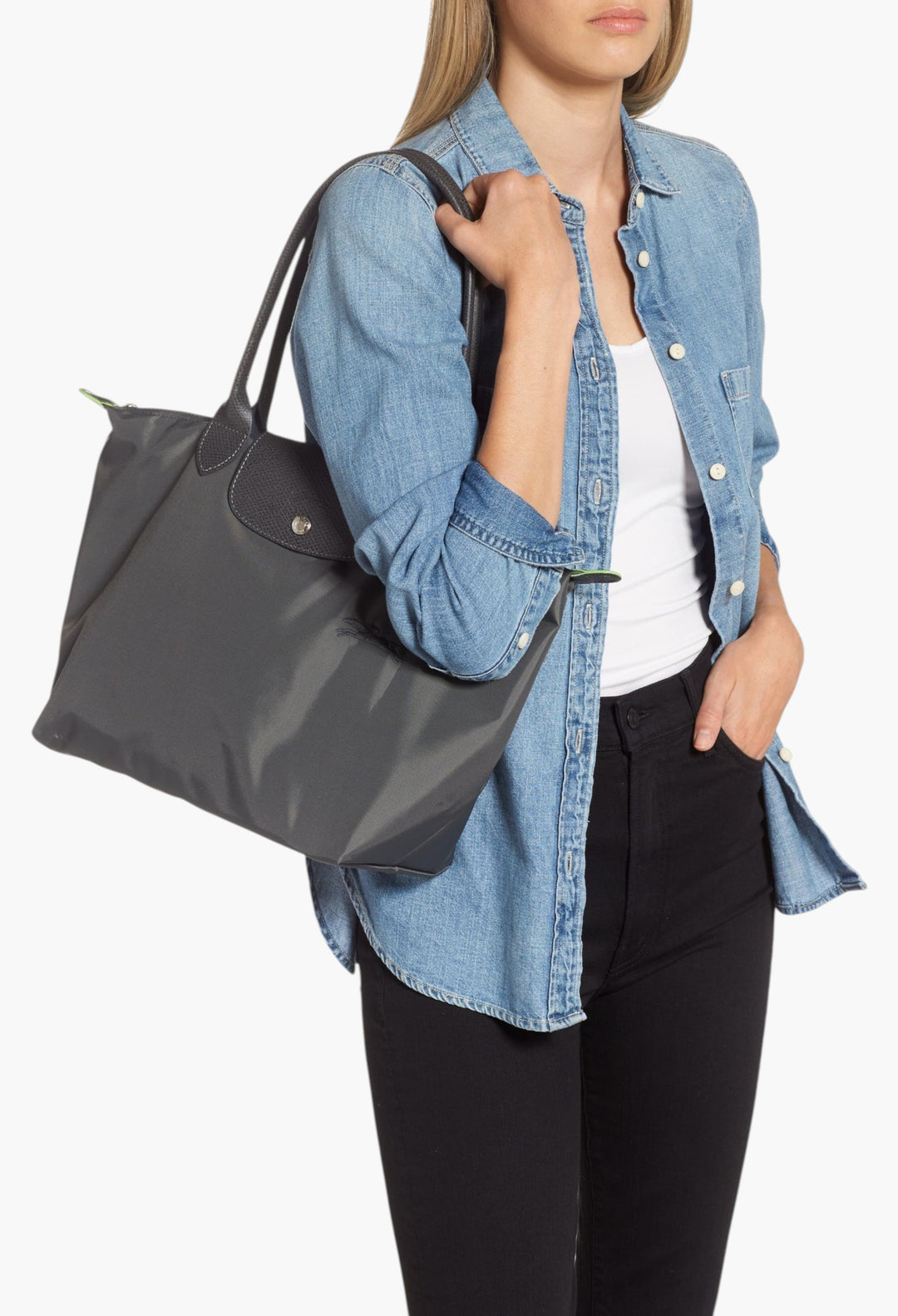 Medium Le Pliage Recycled Canvas Shoulder Tote Bag - GLAM MODA