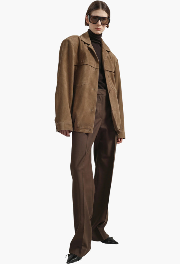 Hester Faux Suede Jacket - Camel