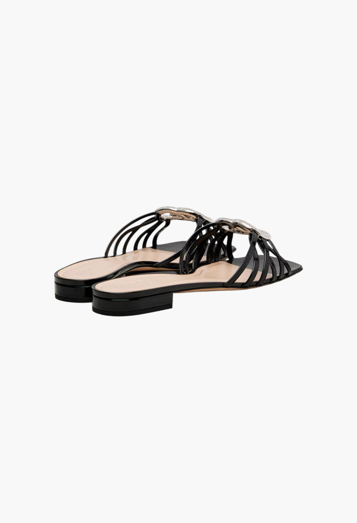 Alicia Interlocking G Patent Leather Mules - GLAM MODA
