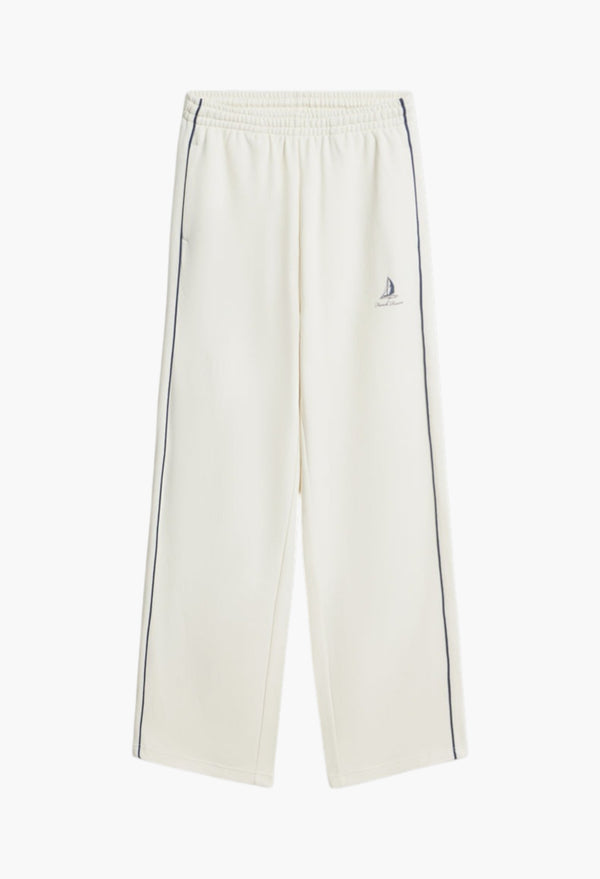 Ivory - Side-Striped Print-Motif Trousers