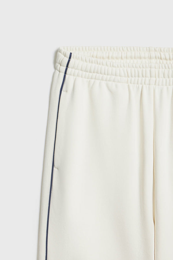 Ivory - Side-Striped Print-Motif Trousers