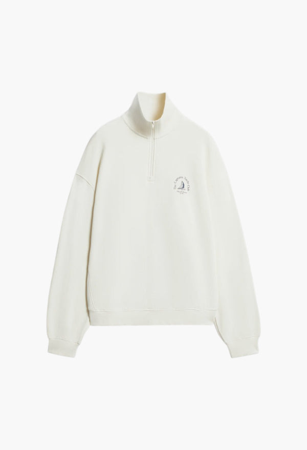 Ivory - Printed Zip-Top Sweatshirt