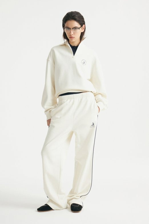 Ivory - Straight cut trousers with stripes