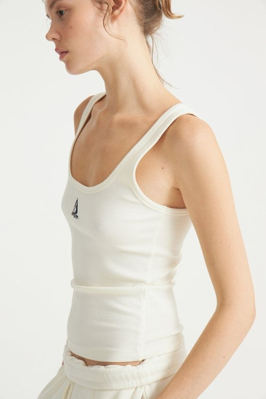 Ivory - Cotton And Viscose Top With Embroidery