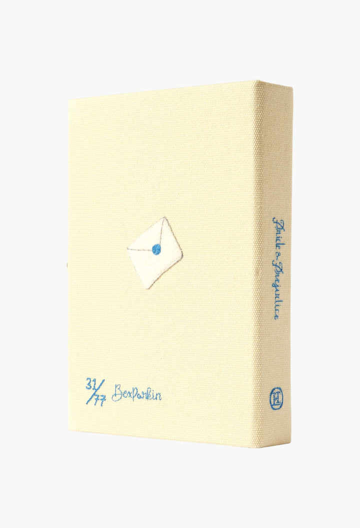 Pride And Prejudice Embroidered Appliquéd Canvas Clutch - GLAM MODA