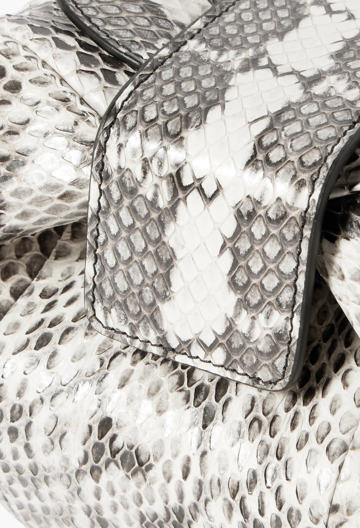 Soft Demi Snake-Effect Leather Clutch - GLAM MODA