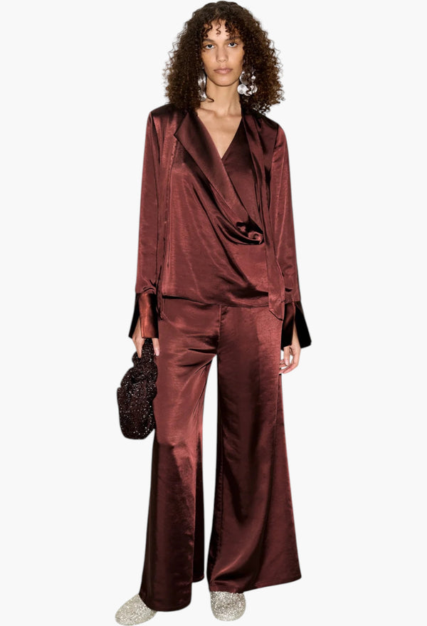 Nella Satin Wide Leg Pant