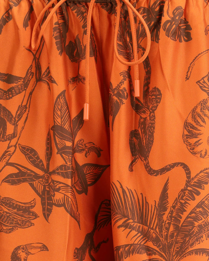 Monkey Dance Silk Palazzo Pants - GLAM MODA