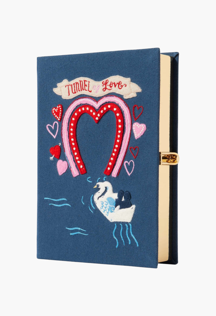 Tunnel Of Love Embroidered Appliquéd Canvas Clutch - GLAM MODA